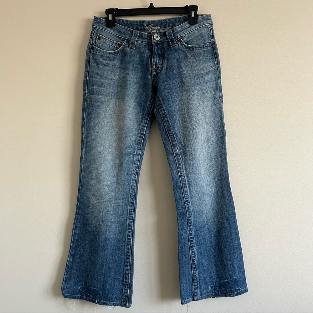 Bebe vintage Y2K low rise rhinestone flare jeans size 29